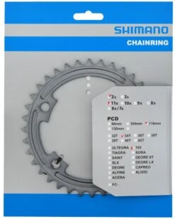 Shimano Plato Para FC-R7000 50/34 Dientes Plato 11 Velocidades | Bike-Discount -Shimano 105 FC R7000 34 silber Verpackung 1280x1280