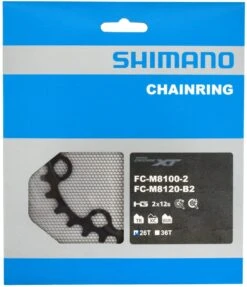 Shimano Plato XT/SLX FC-M8100/M7100 2x12 Velocidades 12 Velocidades | Bike-Discount -Shimano Shimano XT SLX FC M8100 M7100 2x12 fach Kettenblatt 26T Y0J826000 b 1280x1280